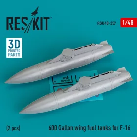   Reskit - 600 Gallon wing fuel tanks for F-16 & JSDF F2 (CJ/DJ Block 50/52, 50/52+, Sufa) (2 pcs) (3D Printed)
