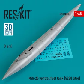 Reskit - MiG-25 ventral fuel tank (5280 litre) (3D printed)