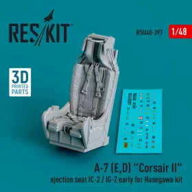  Reskit - A-7 (E,D) "Corsair II" ejection seat IC-2 / IG-2 early for Hasegawa kit (3D Printed) (1/48)