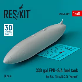   Reskit - 330 gallon FPU-8/A fuel tank for F/A-18 (A,B,C,D) "Hornet" (1 pcs) (3D Printed) (1/48)
