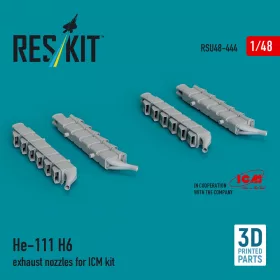 Reskit - He 111 H-6 exhaust nozzles for ICM kit (3D printed)