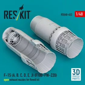   Reskit - F-15 (A B C D E J) (F100-PW-220) open exhaust nozzles for Revell kit (3D Printed)