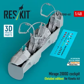   Reskit - Mirage 2000D cockpit (Detailed edition) for Kinetic kit (3D Printed)