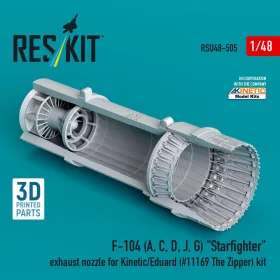   Reskit - F-104 (A C D J G) Starfighter exhaust nozzle for Kinetic/Eduard (#11169 The Zipper) kit (3D Printed)