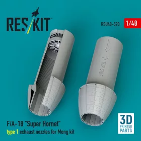   Reskit - F/A-18 Super Hornet type 1 exhaust nozzles for Meng kit (3D Printed)