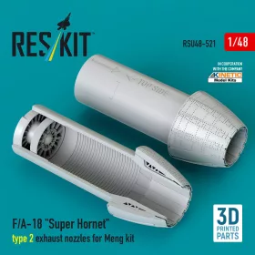   Reskit - F/A-18 Super Hornet type 2 exhaust nozzles for Meng kit (3D Printed)