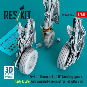   Reskit - A-10 Thunderbolt II landing gears (Early & Late) with weighted wheels set for HobbyBoss kit (Metal+3D Printed)