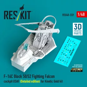   Reskit - F-16C Block 50/52 Fighting Falcon cockpit USAF (Detailed edition) (3D Printed) for Kinetic