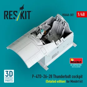   Reskit - P-47D-26-28 Thunderbolt cockpit (Detailed edition) for MiniArt kit (3D Printed)