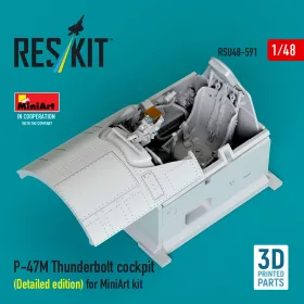   Reskit - P-47M Thunderbolt cockpit (Detailed edition) for MiniArt kit (3D Printed)