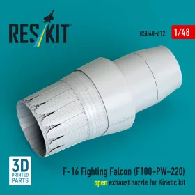   Reskit - F-16 Fighting Falcon (F100-PW-220) open exhaust nozzle for Kinetic kit (3D Printed)
