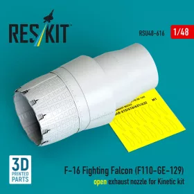   Reskit - F-16 Fighting Falcon (F110-GE-129) open exhaust nozzle for Kinetic kit (3D Printed)