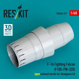   Reskit - F-16 Fighting Falcon (F100-PW-220) open exhaust nozzle for Hasegawa kit (3D Printed)
