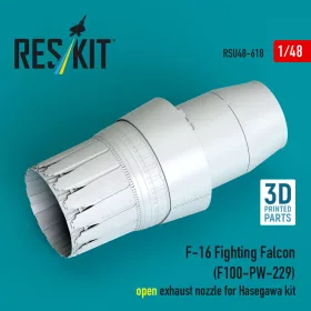   Reskit - F-16 Fighting Falcon (F100-PW-229) open exhaust nozzle for Hasegawa kit (3D Printed)