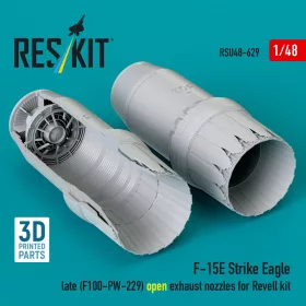   Reskit - F?15E Strike Eagle late (F100-PW-229) open exhaust nozzles for Revell kit (3D Printed)