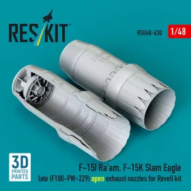   Reskit - F?15I Ra'am F?15K Slam Eagle late (F100-PW-229) open exhaust nozzles for Revell kit (3D Printed)