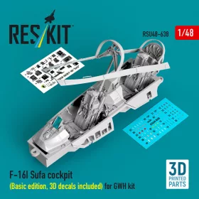   Reskit - F-16I Sufa cockpit (Basic edition 3D decals included) (3D Printed) for Great Wall Hobby