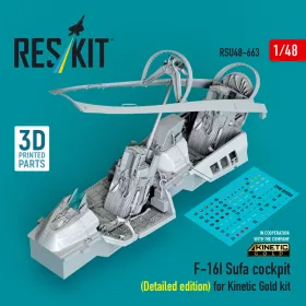   Reskit - F-16I Sufa cockpit (Detailed edition) (3D Printed) for Kinetic