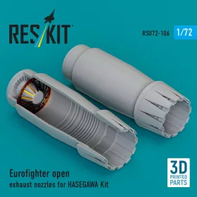   Reskit - Eurofighter open exhaust nozzles for Hasegawa kit (3D Printed)
