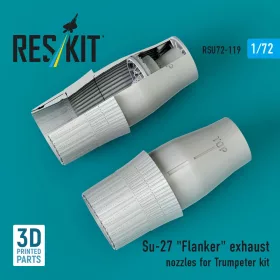   Reskit - Su-27 Flanker exhaust nozzles for Trumpeter kit (3D Printed)