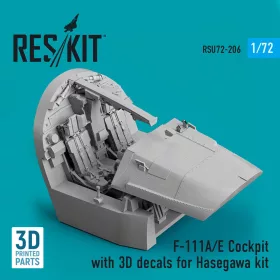   Reskit - F-111A/E Cockpit with 3D decals for Hasegawa kit (3D Printed)