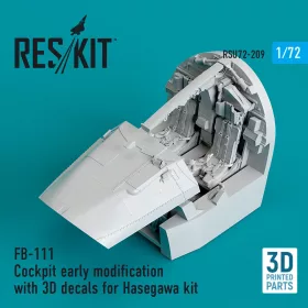   Reskit - FB-111 Cockpit early modification with 3D decals for Hasegawa kit (3D Printed)