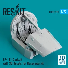   Reskit - EF-111 Cockpit with 3D decals for Hasegawa kit (3D Printed)