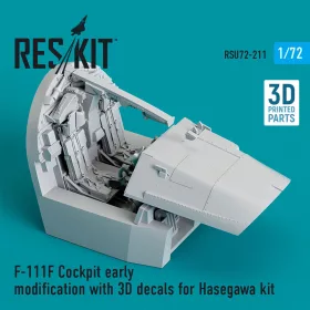   Reskit - F-111F Cockpit early modification with 3D decals for Hasegawa kit (3D Printed)