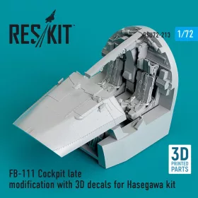   Reskit - FB-111 Cockpit late modification with 3D decals for Hasegawa kit (3D Printed)