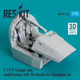   Reskit - F-111F Cockpit late modification with 3D decals for Hasegawa kit (3D Printed)