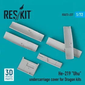   Reskit - He-219  Uhu  undercarriage covers for Dragon kit (3D Printed) (1/72)