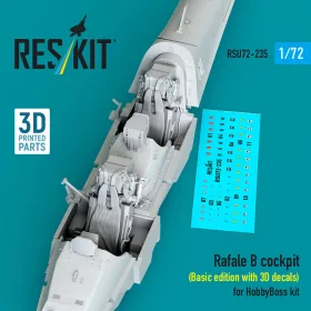   Reskit - Rafale B cockpit (Basic edition with 3D decals) for HobbyBoss kit (3D Printed)