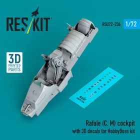   Reskit - Rafale (C M) cockpit with 3D decals for HobbyBoss kit (3D Printed)