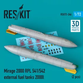   Reskit - Mirage 2000 RPL external fuel tanks 2000lt (2 pcs) (3D Printed)