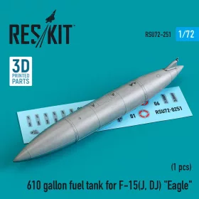   Reskit - 610 gallon fuel tank for F-15(J DJ) Eagle (3D Printed)