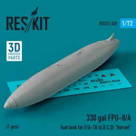   Reskit - 330 gal FPU-8/A fuel tank for F/A-18 (A,B,C,D) Hornet (1 pcs) (3D printed)