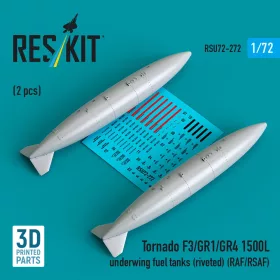   Reskit - Tornado F3/GR1/GR4 1500L underwing fuel tanks (riveted) (RAF/RSAF) (2 pcs) (3D Printed)