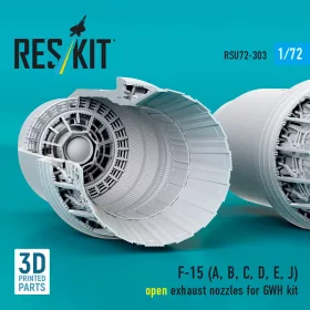   Reskit - F?15 Eagle/Strike Eagle (A,B,C,D,E early,J) F100-PW-220 open exhaust nozzles for GWH kit (3D Printed)