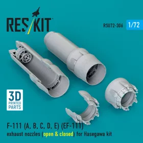   Reskit - F-111 (A B C D E) (EF-111) exhaust nozzles (open & closed) for Hasegawa kit (3D Printed)