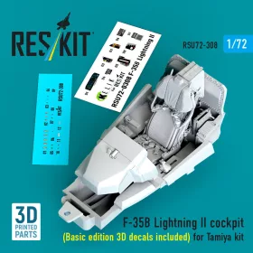   Reskit - ?F-35B Lightning II cockpit (Basic edition 3D decals included) (3D Printed) for Tamiya