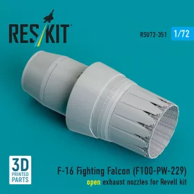   Reskit - F-16 Fighting Falcon (F100-PW-229) open exhaust nozzle (3D Printed) for Revell