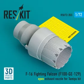   Reskit - F-16 Fighting Falcon (F110-GE-129) open exhaust nozzle (3D Printed) for Tamiya