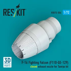   Reskit - F-16 Fighting Falcon (F110-GE-129) closed exhaust nozzle (3D Printed) for Tamiya
