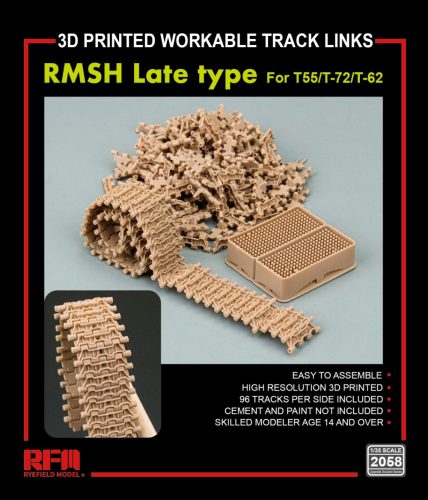 Rye Field Model - RMSH late type work. track links f. T55/T-72/T-62