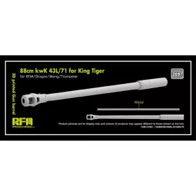  Rye Field Model - 3D print.Gun barrel 88mm kwK 43L/71 for King Tiger