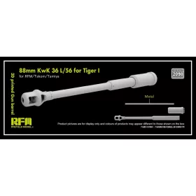   Rye Field Model - 3D print.Gun barrel 88mm KwK 36 L/56 for Tiger I