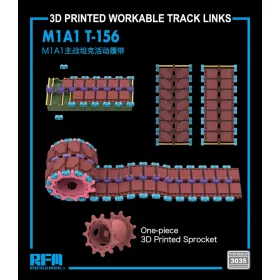   Rye Field Model - 3D Printed work. tracks T-156 w/One-piece Sprocket