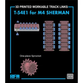   Rye Field Model - 3D Printed work. tracks T-54E1 w/One-pc. Sprocket