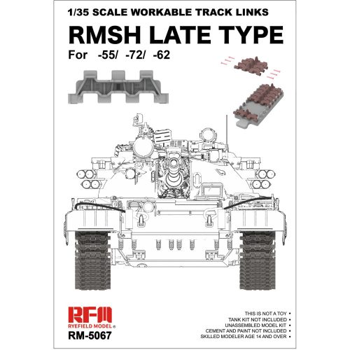 Rye Field Model - RMSH late type work. track links f. T55/T-72/T-62