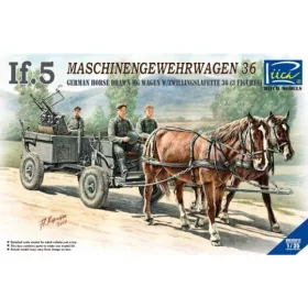   Riich Models - WWII German IF-5 Horse Drawn MG Wagon with Zwillingslafette
